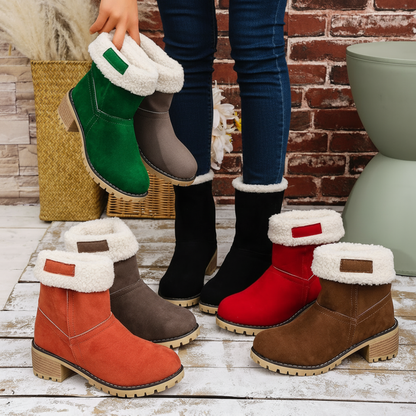 Almira vinterankelstøvle med hæl og 2-i-1 design