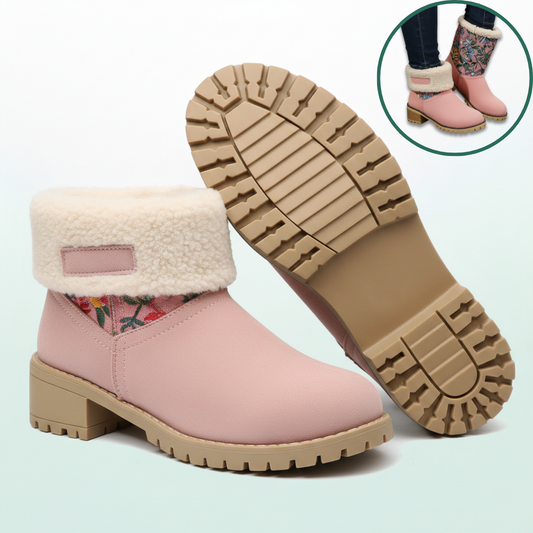 Almira vinterankelstøvle med hæl og 2-i-1 design